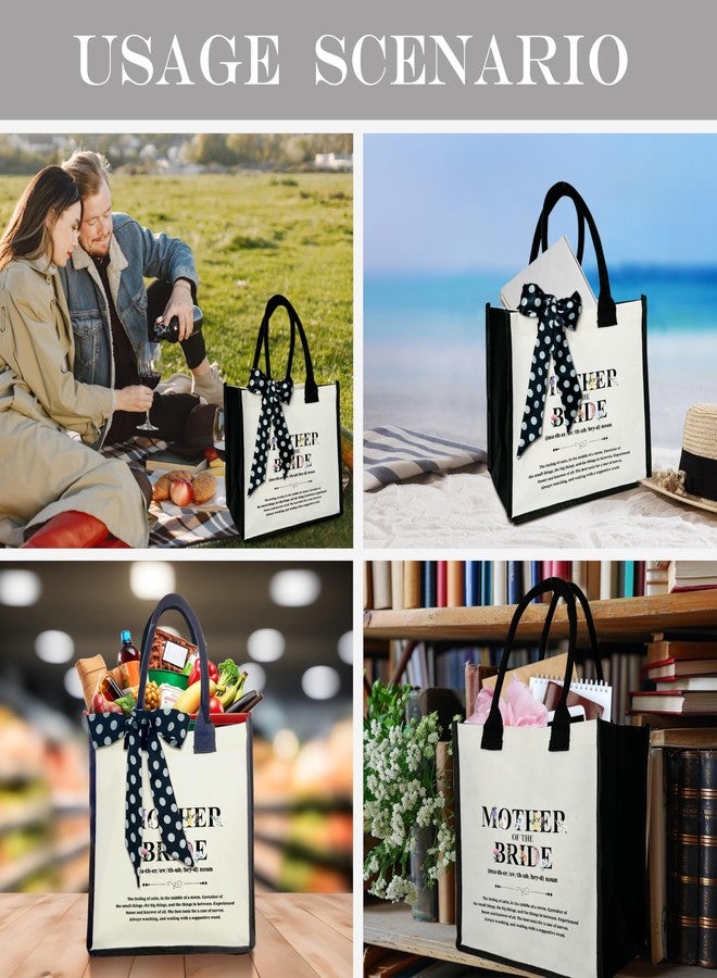BXVRT Mother Of The Bride Shoulder Beach Bag, Wedding Gifts For Mother, Mother Of The Bride Definition Canvas Tote Bag, Honeymoon Shopping Bag, Bachelorette Engagement Party Gifts For Mom -53 - Image 4